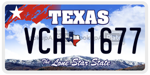 VCH1677 license plate in Texas