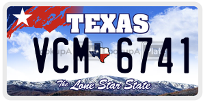 VCM6741 license plate in Texas