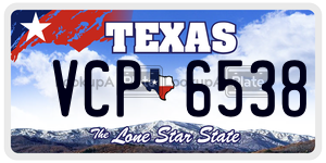VCP6538 license plate in Texas