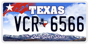 VCR6566 license plate in Texas