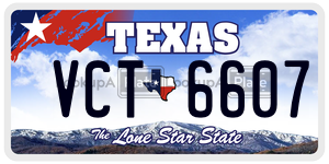 VCT6607 license plate in Texas
