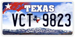VCT9823  license plate in TX