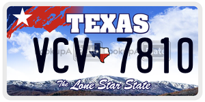 VCV7810 license plate in Texas
