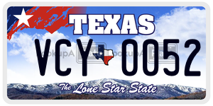 VCY0052 license plate in Texas