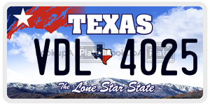 VDL4025  license plate in TX