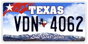 VDN4062 license plate in Texas