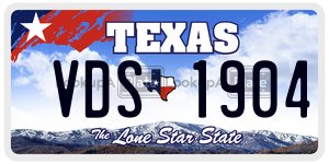 VDS1904 license plate in Texas