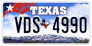 VDS4990 license plate in Texas