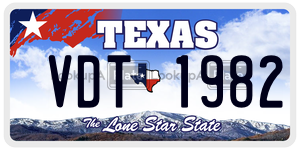 VDT1982 license plate in Texas