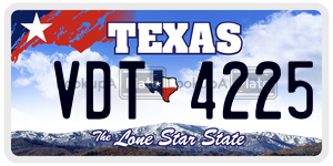VDT4225 license plate in Texas