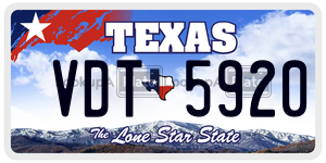 VDT5920 license plate in Texas
