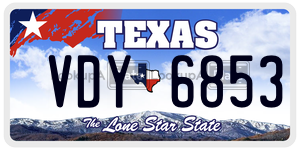 VDY6853 license plate in Texas