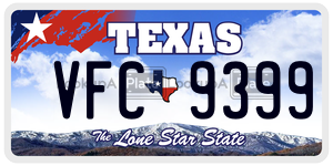 VFC9399  license plate in TX