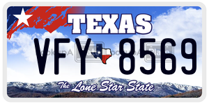 VFY8569 license plate in Texas