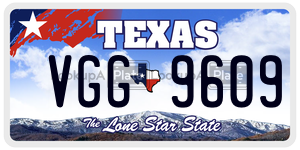 VGG9609 license plate in Texas