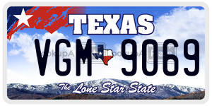 VGM9069 license plate in Texas