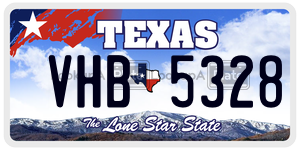 VHB5328  license plate in TX