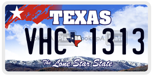 VHC1313 license plate in Texas