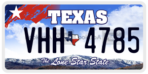 VHH4785 license plate in Texas