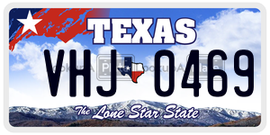 VHJ0469  license plate in TX