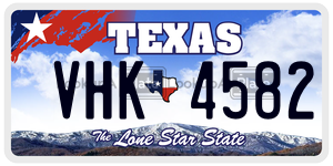 VHK4582 license plate in Texas