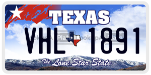 VHL1891 license plate in Texas