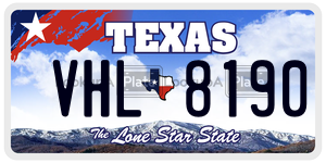 VHL8190 license plate in Texas