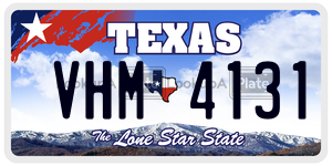 VHM4131 license plate in Texas