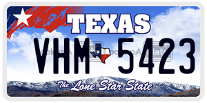 VHM5423 license plate in Texas