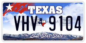 VHV9104 license plate in Texas