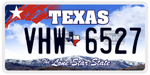 VHW6527 license plate in Texas