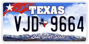 VJD9664 license plate in Texas