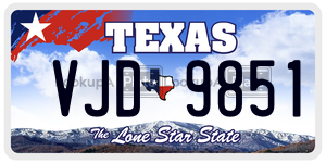 VJD9851 license plate in Texas