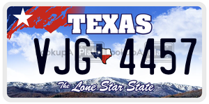 VJG4457  license plate in TX