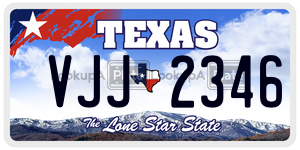 VJJ2346 license plate in Texas
