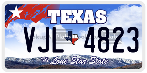 VJL4823 license plate in Texas