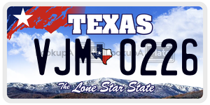 VJM0226 license plate in Texas