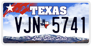 VJN5741 license plate in Texas