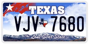 VJV7680 license plate in Texas