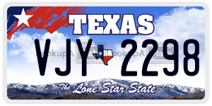 VJY2298 license plate in Texas