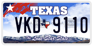 VKD9110 license plate in Texas