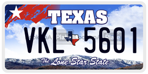 VKL5601 license plate in Texas