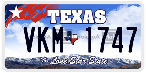 VKM1747 license plate in Texas