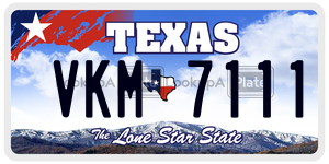 VKM7111 license plate in Texas