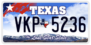 VKP5236 license plate in Texas