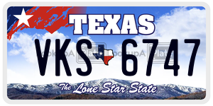 VKS6747 license plate in Texas