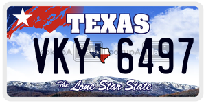 VKY6497 license plate in Texas