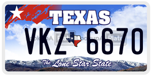 VKZ6670 license plate in Texas