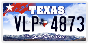 VLP4873 license plate in Texas