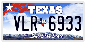 VLR6933 license plate in Texas